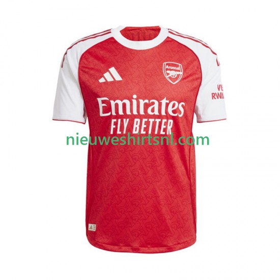 Arsenal Heren Shirt met Bedrukking Thuis 2025-2026 Korte Mouw