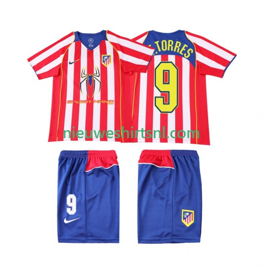 Atlético Madrid Kind Shirt met Bedrukking F TORRES 9 2005 Retro Thuis 2004 Korte Mouw