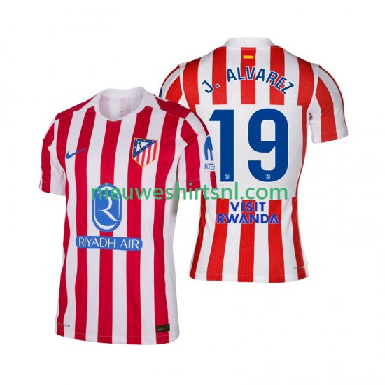 Atlético Madrid Heren Shirt met Bedrukking Julian Alvarez 19 Thuis 2025-2026 Korte Mouw