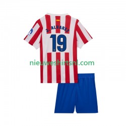 Atlético Madrid Kind Shirt met Bedrukking Julian Alvarez 19 Thuis 2025-2026 Korte Mouw