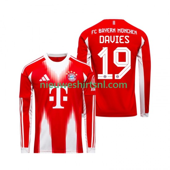 FC Bayern München Heren Shirt met Bedrukking Alphonso Davies 19 Thuis 2025-2026 Lange Mouw