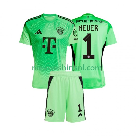 FC Bayern München Kind Shirt met Bedrukking Doelman Manuel Neuer 1 Thuis 2025-2026 Korte Mouw