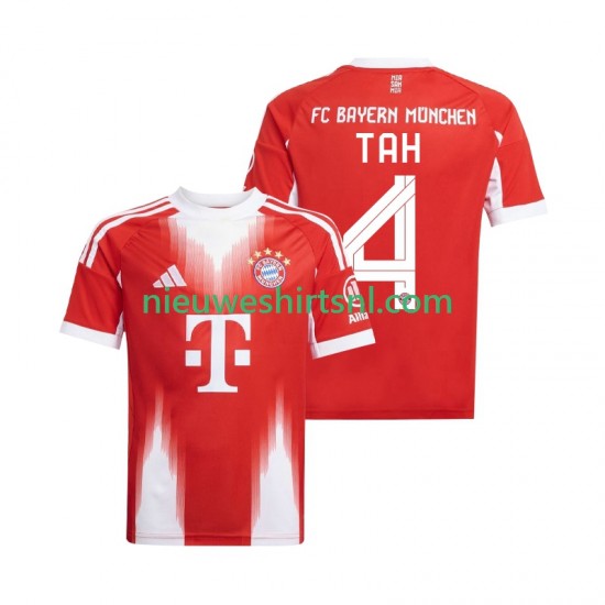 FC Bayern München Heren Shirt met Bedrukking Jonathan Tah 4 Thuis 2025-2026 Korte Mouw