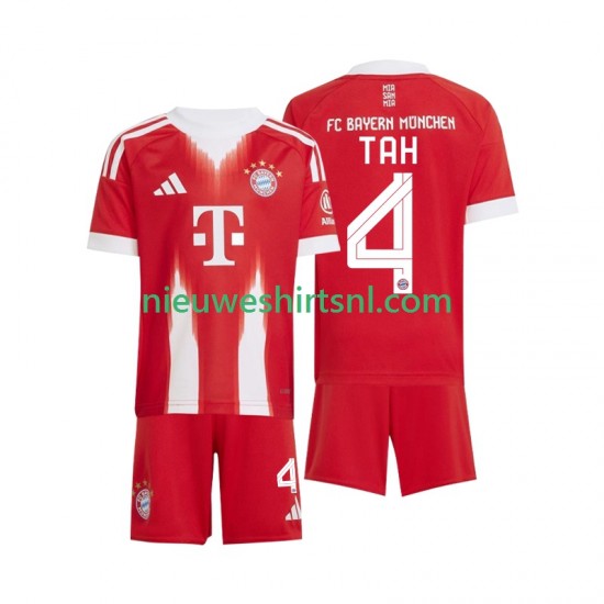 FC Bayern München Kind Shirt met Bedrukking Jonathan Tah 4 Thuis 2025-2026 Korte Mouw