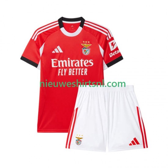 Benfica Kind Shirt met Bedrukking Thuis 2025-2026 Korte Mouw