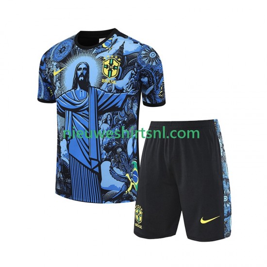 Brazilië Kind JESUS Football Shirts Thuis 2024-2025 Korte Mouw