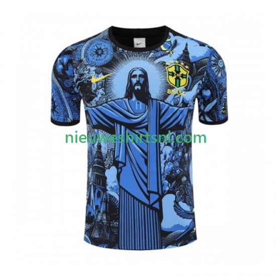 Brazilië Heren Shirt met Bedrukking Jesus Thuis 2024-2025 Korte Mouw