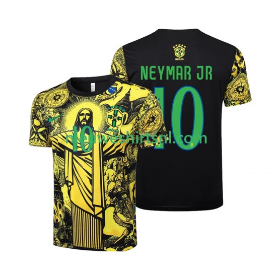 Brazilië Heren Shirt met Bedrukking Neymar JR 10 Jesus Thuis 2024 Korte Mouw
