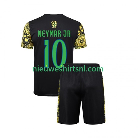 Brazilië Kind Shirt met Bedrukking Neymar JR 10 Jesus Thuis 2024 Korte Mouw
