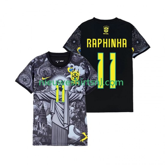 Brazilië Heren Shirt met Bedrukking RAPHINHA 11 Cheist the Redeemer Thuis 2024 Korte Mouw