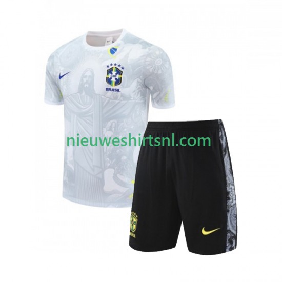 Brazilië Kind Special JESUS Football Shirts Thuis 2024-2025 Korte Mouw