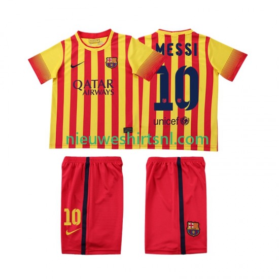 FC Barcelona Kind Shirt met Bedrukking Lionel Messi 10 2013 2014 Retro Uit Korte Mouw