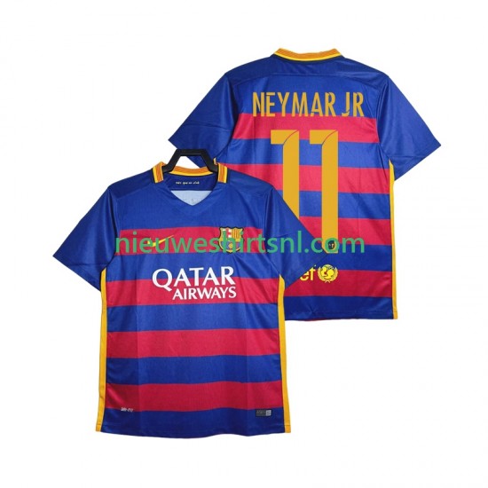 FC Barcelona Heren Shirt met Bedrukking Neymar JR 11 2015-2016 Retro Thuis Korte Mouw