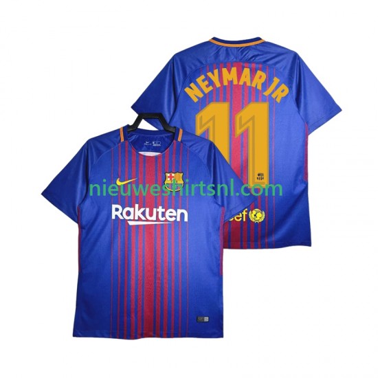 FC Barcelona Heren Shirt met Bedrukking Neymar JR 11 2017-2018 Retro Thuis Korte Mouw