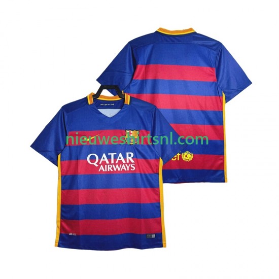 FC Barcelona Heren Shirt met Bedrukking 2015-2016 Retro Thuis Korte Mouw