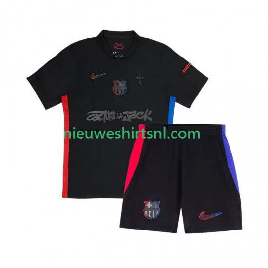 FC Barcelona Kind Shirt met Bedrukking TRAVIS SCOTT Uit 2024-2025 Korte Mouw