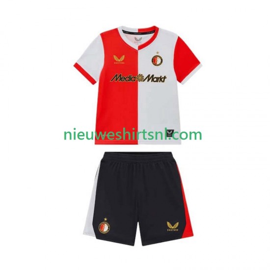 Feyenoord Rotterdam Kind Shirt met Bedrukking Thuis 2025-2026 Korte Mouw