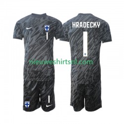 Finland Kind Shirt met Bedrukking Doelman HRADECKY 1 Thuis 2024 Korte Mouw