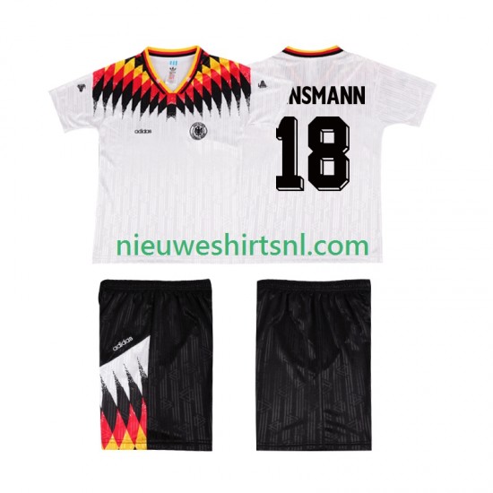Duitsland Kind Shirt met Bedrukking KLINSMANN 18 Retro Thuis 1994 Korte Mouw