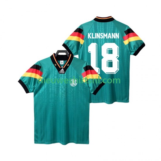 Duitsland Heren Shirt met Bedrukking KLINSMANN 18 1992 Retro Uit Korte Mouw