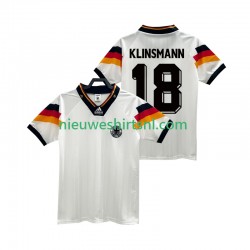 Duitsland Heren Shirt met Bedrukking KLINSMANN 18 1992 Retro Thuis Korte Mouw