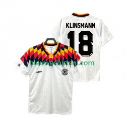 Duitsland Heren Shirt met Bedrukking KLINSMANN 18 Retro Thuis 1994 Korte Mouw