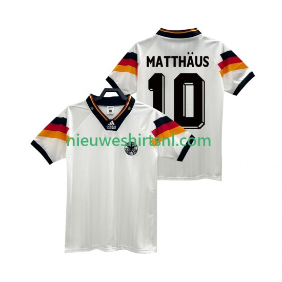 Duitsland Heren Shirt met Bedrukking MATTHAUS 10 1992 Retro Thuis Korte Mouw