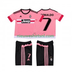 Juventus Kind Shirt met Bedrukking Cristiano RONALDO 7 2015 2016 Retro Uit Korte Mouw