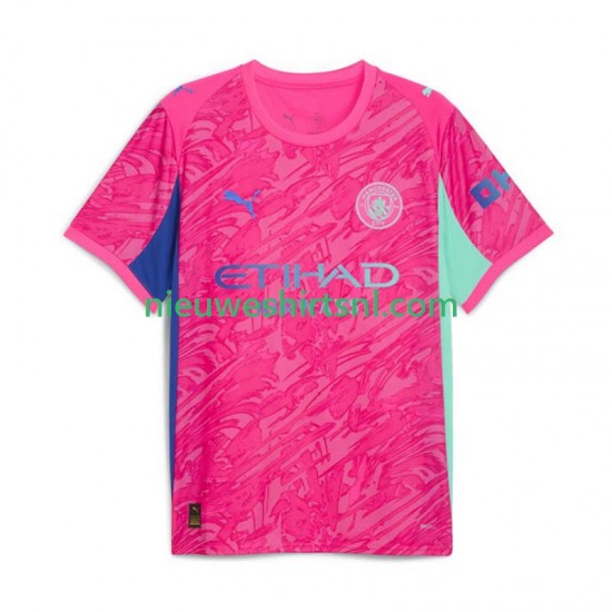 Manchester City Heren Shirt met Bedrukking Doelman Uit 2025-2026 Korte Mouw
