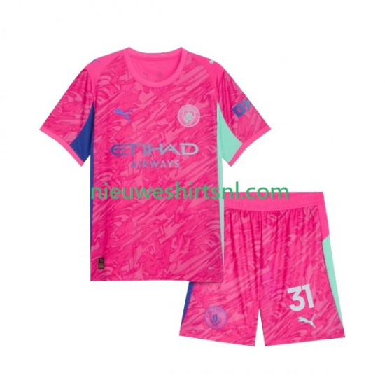 Manchester City Kind Shirt met Bedrukking Doelman Ederson Moraes 31 Uit 2025-2026 Korte Mouw