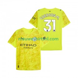 Manchester City Heren Shirt met Bedrukking Doelman Ederson Moraes 31 Derde 2025-2026 Korte Mouw