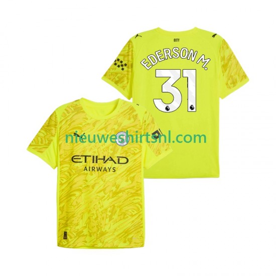 Manchester City Heren Shirt met Bedrukking Doelman Ederson Moraes 31 Derde 2025-2026 Korte Mouw