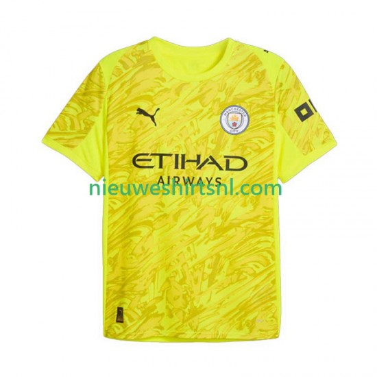 Manchester City Heren Shirt met Bedrukking Doelman Derde 2025-2026 Korte Mouw