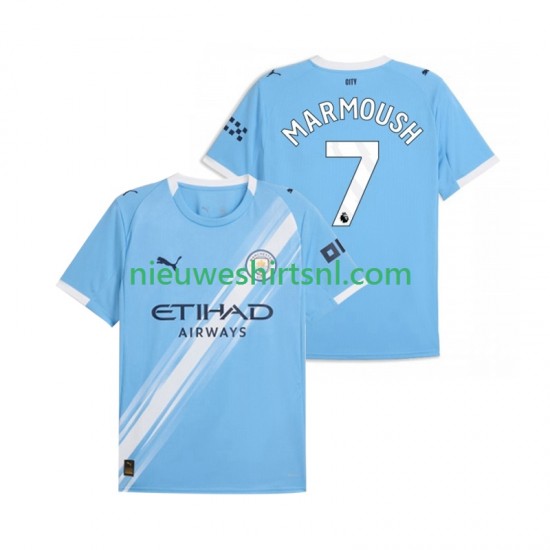 Manchester City Heren Shirt met Bedrukking Omar Marmoush 7 Thuis 2025-2026 Korte Mouw