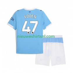 Manchester City Kind Shirt met Bedrukking Phil Foden 47 Thuis 2025-2026 Korte Mouw