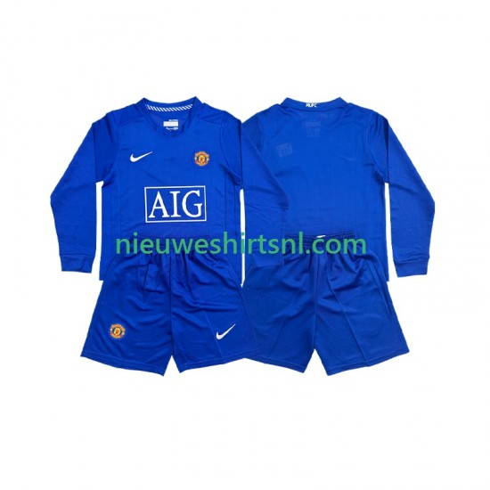 Manchester United Kind Shirt met Bedrukking Retro Uit 2008 Lange Mouw
