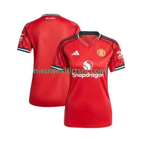 Manchester United Dames Shirt met Bedrukking Thuis 2025-2026 Korte Mouw