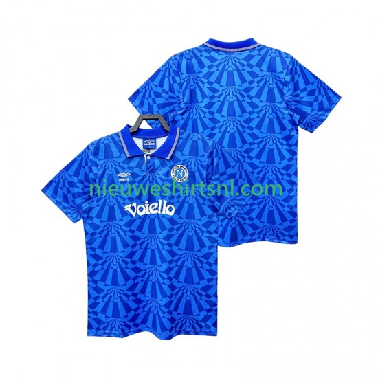 Napoli Heren Shirt met Bedrukking 1991 1993 Retro Thuis Korte Mouw