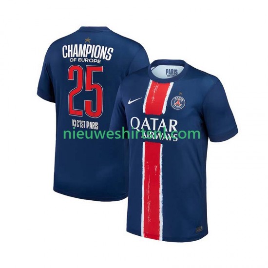 Paris Saint-Germain Heren Shirt met Bedrukking Champion Thuis 2024-2025 Korte Mouw