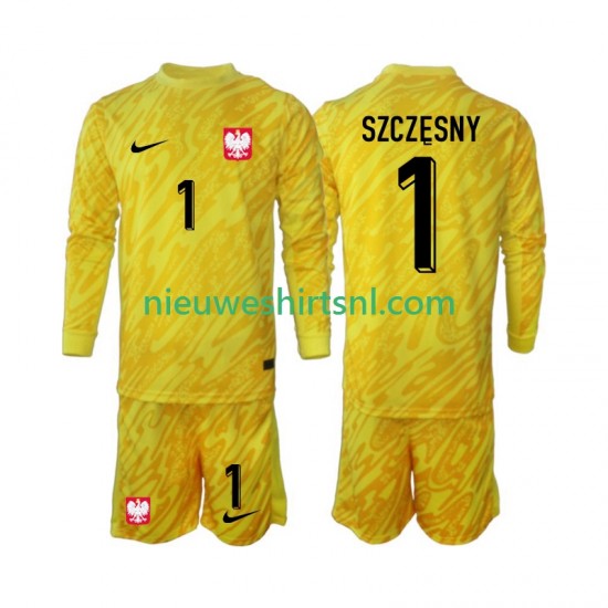 Polen Kind Shirt met Bedrukking Doelman Szczesny 1 Thuis 2024 Lange Mouw