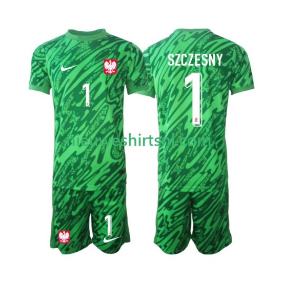 Polen Kind Shirt met Bedrukking Doelman Szczesny 1 Derde 2024 Korte Mouw