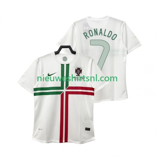 Portugal Heren Shirt met Bedrukking Cristiano Ronaldo 7 2012 Retro Uit Korte Mouw