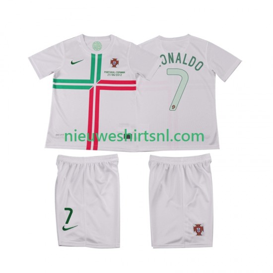 Portugal Kind Shirt met Bedrukking Cristiano Ronaldo 7 2012 Retro Uit Korte Mouw