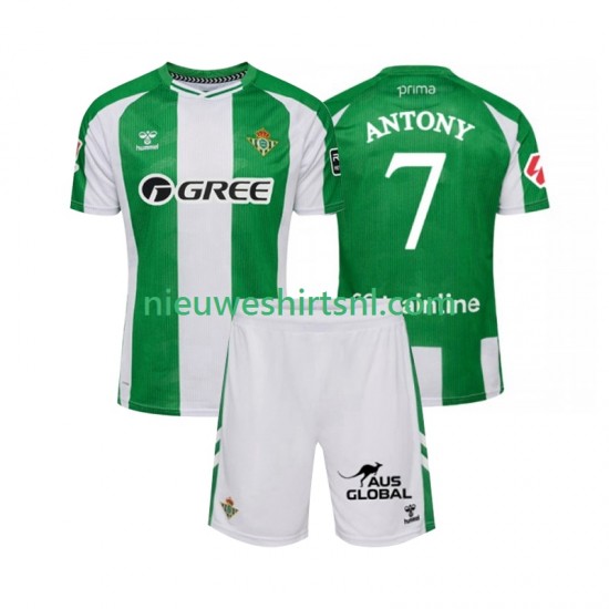 Real Betis Kind Shirt met Bedrukking Antony 7 Thuis 2025-2026 Korte Mouw