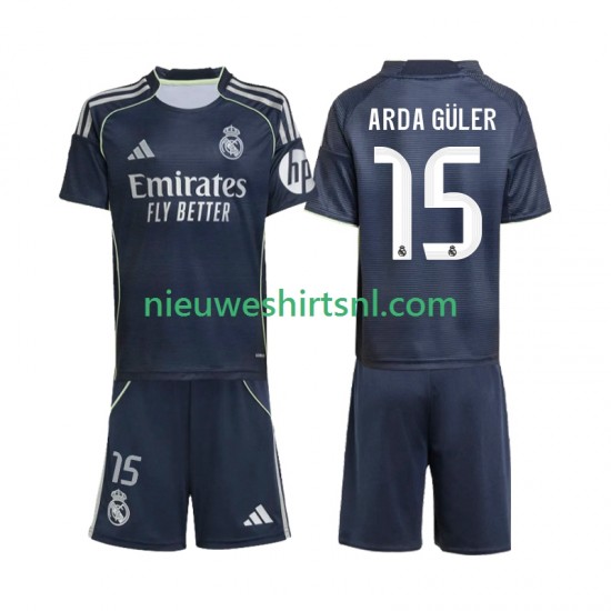 Real Madrid Kind Shirt met Bedrukking Arda Guler 15 Uit 2025-2026 Korte Mouw