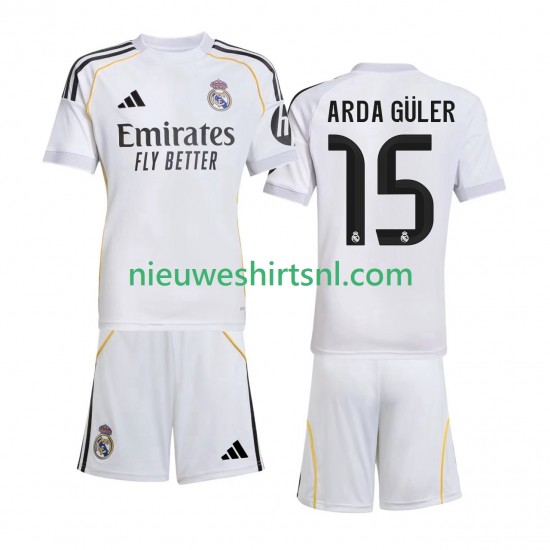 Real Madrid Kind Shirt met Bedrukking Arda Guler 15 Thuis 2025-2026 Korte Mouw