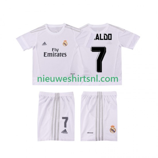 Real Madrid Kind Shirt met Bedrukking Cristiano Ronaldo 7 2015 2016 Retro Thuis Korte Mouw
