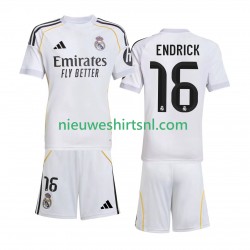 Real Madrid Kind Shirt met Bedrukking Endrick 16 Thuis 2025-2026 Korte Mouw