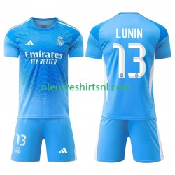 Real Madrid Kind Shirt met Bedrukking Doelman Andriy Lunin 13 Thuis 2025-2026 Korte Mouw