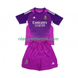 Real Madrid Kind Shirt met Bedrukking Doelman Uit 2025-2026 Korte Mouw